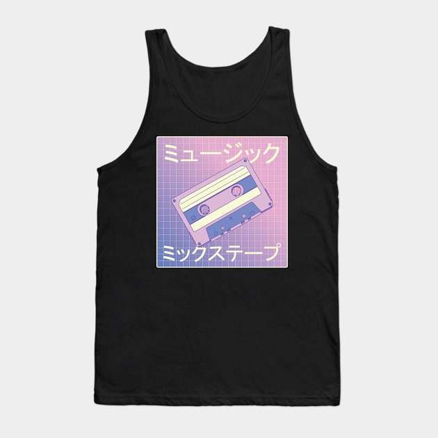 Mixtape Vaporwave Aesthetic Japan Retro Tank Top by wbdesignz